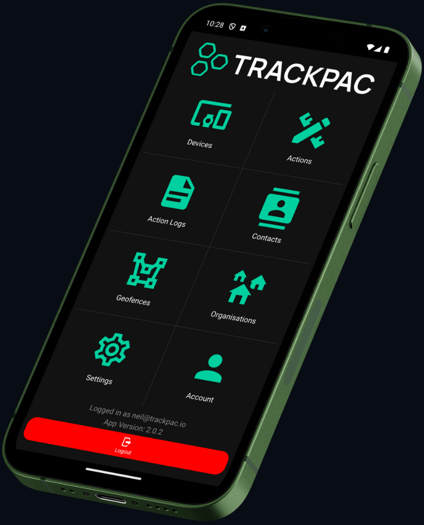 IoT Sensor Management App Trackpac